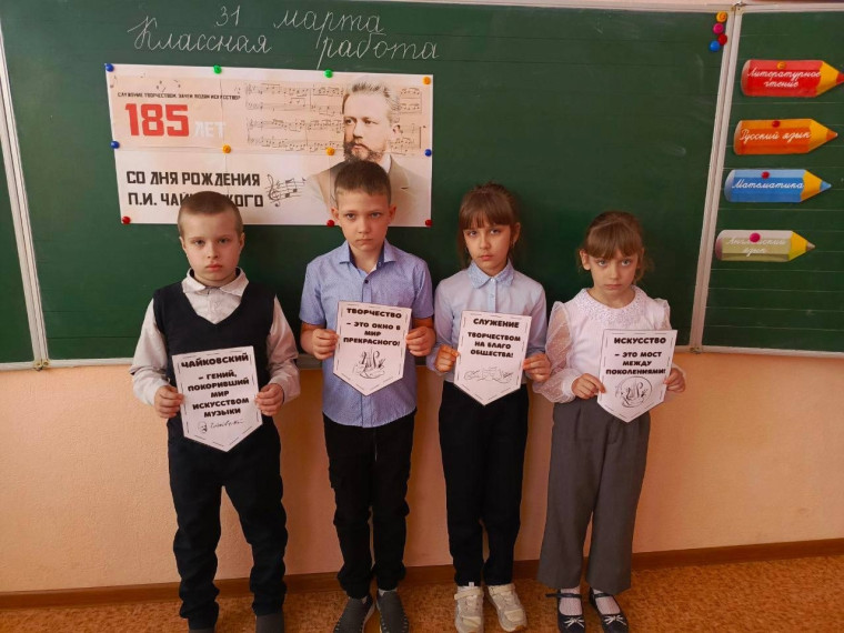 Разговоры о важном на тему: "Служение творчеством. Зачем людям искусство? 185 лет со дня рождения П.И. Чайковского.".